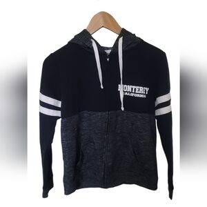 Liquid Energy Apparel Black & Gray Cotton BIend Zip-Up Hoodie. SIZE S